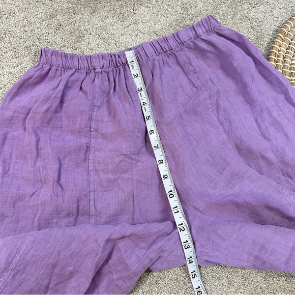 Et’Lois Women’s 100% Linen Tanya Pull On Pants Wide Leg Made in USA in Purple S - Picture 12 of 14